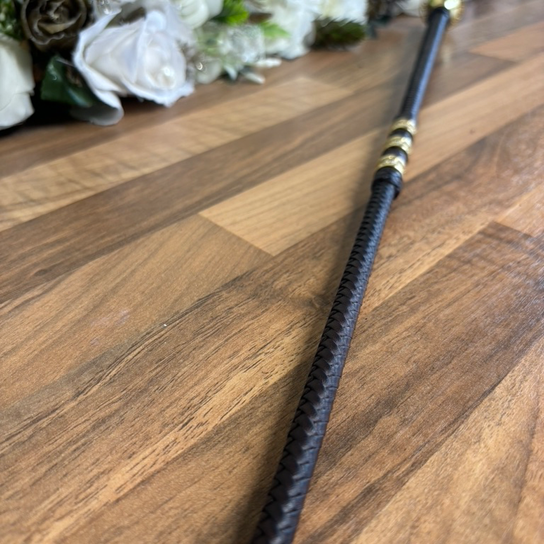 Dressage Whip - Fully braided leather