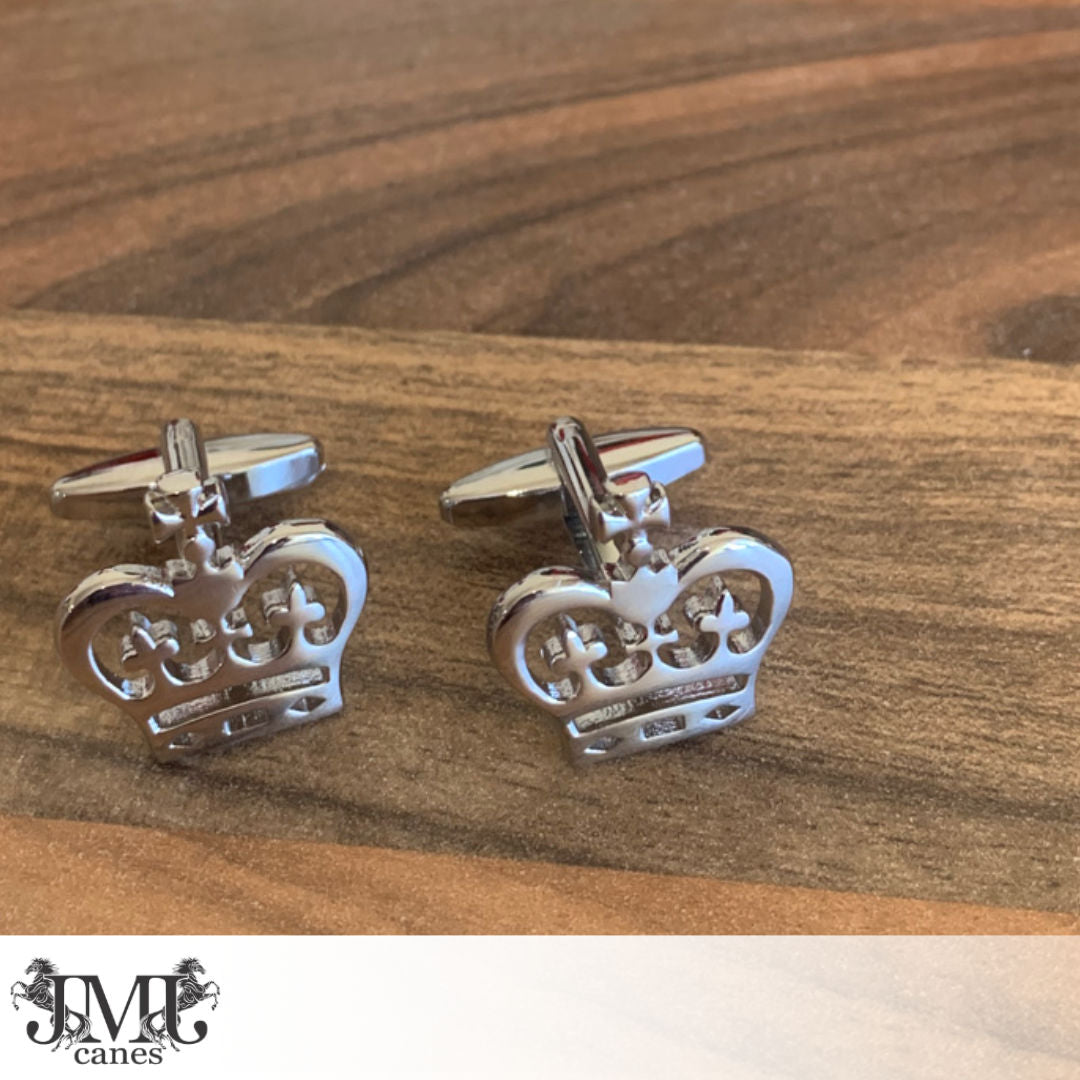 Cuff Links - Silver Crowns